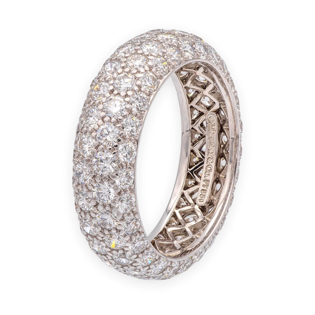 Tiffany & Co. Etoile 4-Row Pavé Diamond Band Ring 2.80 CTW Platinum Size 5.5
