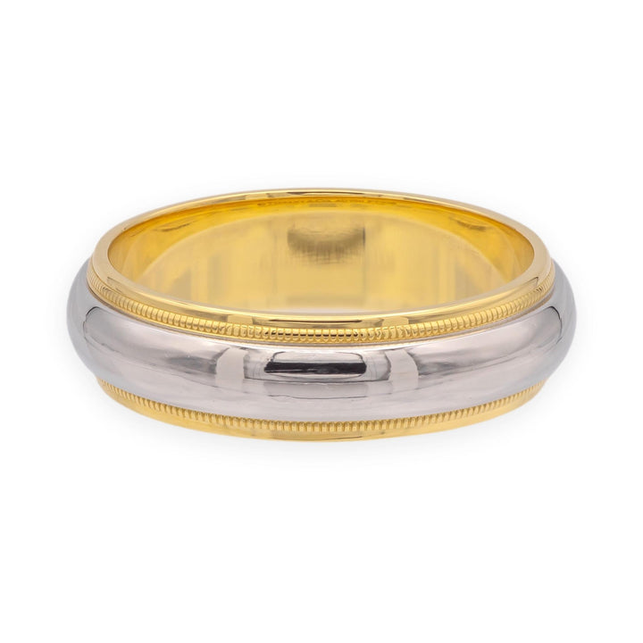 Tiffany & Co. Platinum 18K Together Double Millgrain 6mm Men's Band Ring Size 10