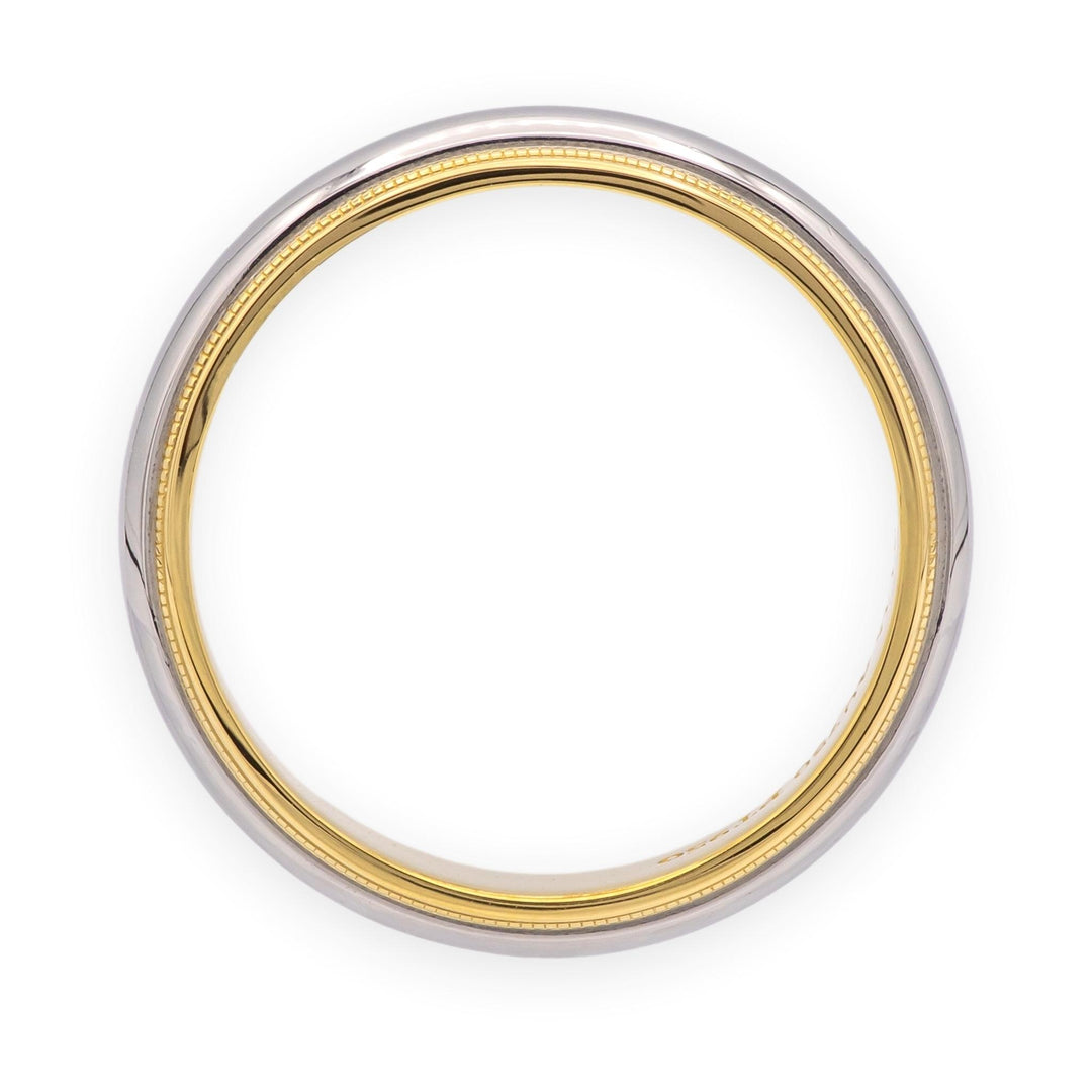 Tiffany & Co. Platinum 18K Together Double Millgrain 6mm Men's Band Ring Size 10
