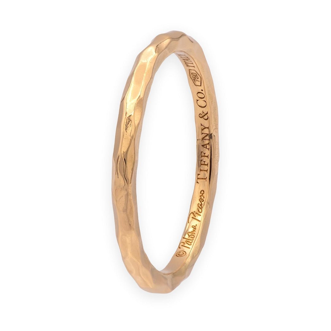 Tiffany & Co. Paloma Picasso Hammered 18K Rose Gold Band Ring 1.8mm Size 6