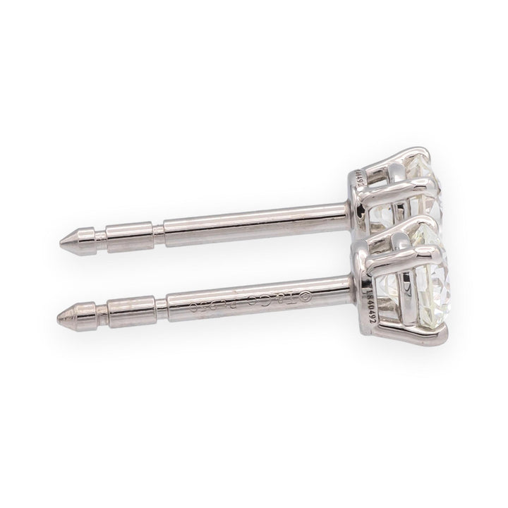 Tiffany & Co. Platinum Round Diamond Stud Earrings 0.54ct TW I VS1