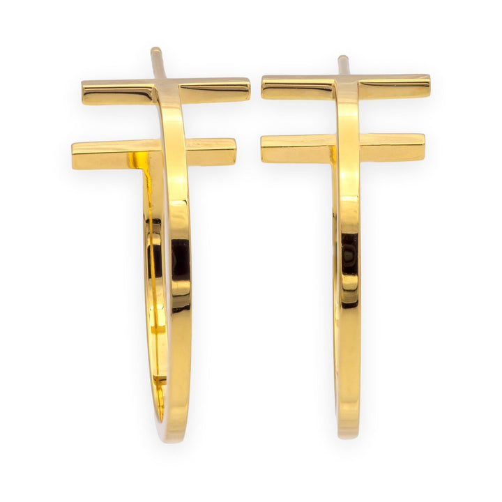 Tiffany & Co. Tiffany T 18K Yellow Gold Wire Hoop Earrings 23mm