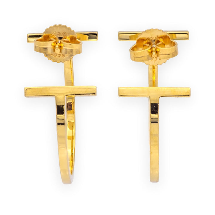 Tiffany & Co. Tiffany T 18K Yellow Gold Wire Hoop Earrings 23mm