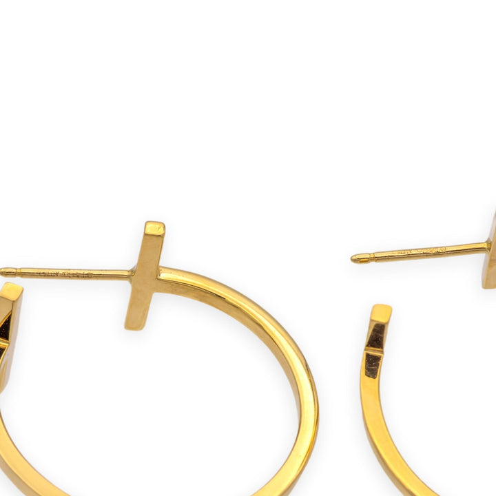 Tiffany & Co. Tiffany T 18K Yellow Gold Wire Hoop Earrings 23mm