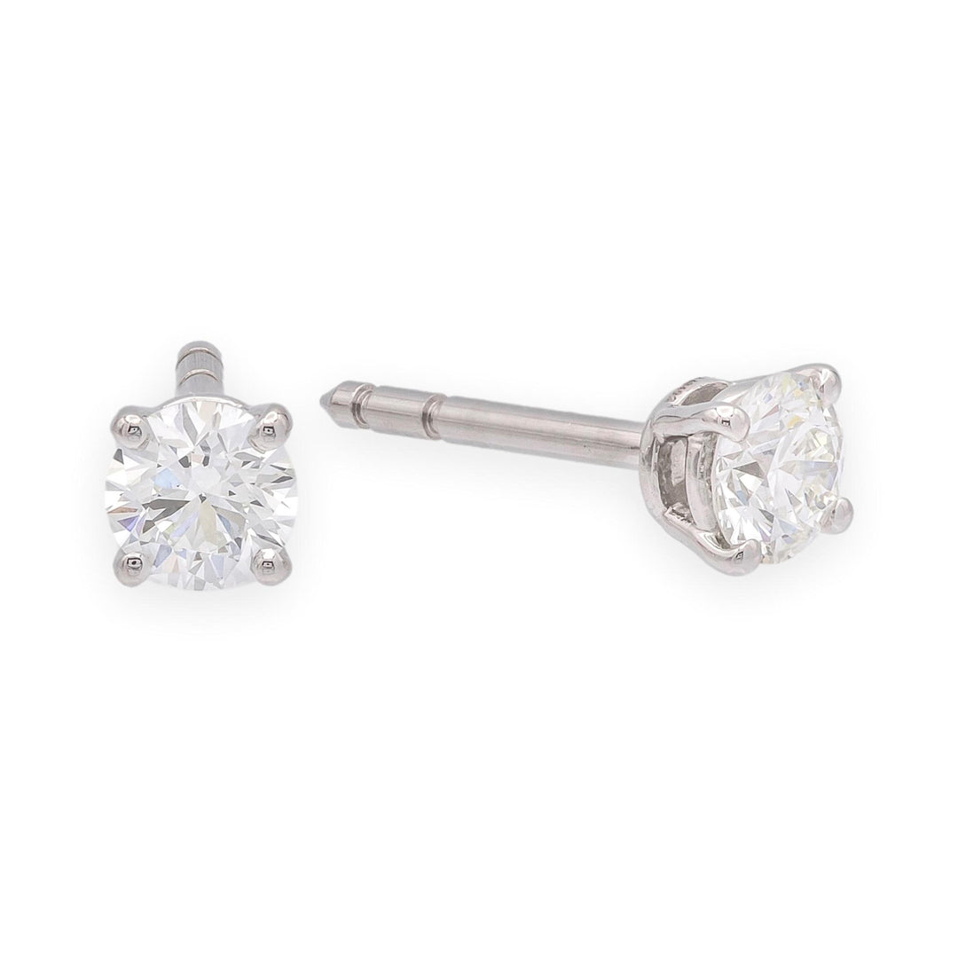 Tiffany & Co. Platinum Round Diamond Stud Earrings 0.54ct TW I VS1