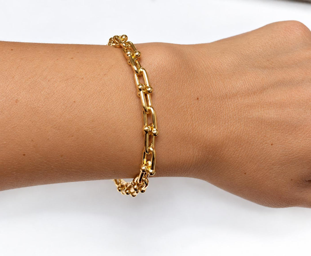 Tiffany & Co. HardWear Small Link 18K Yellow Gold Bracelet, 7.75 Inch