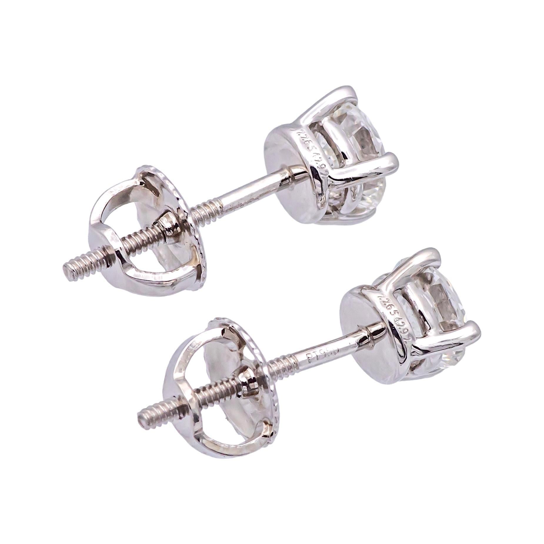 Tiffany & Co. Pierced Earrings Solitaire Diamond PT950