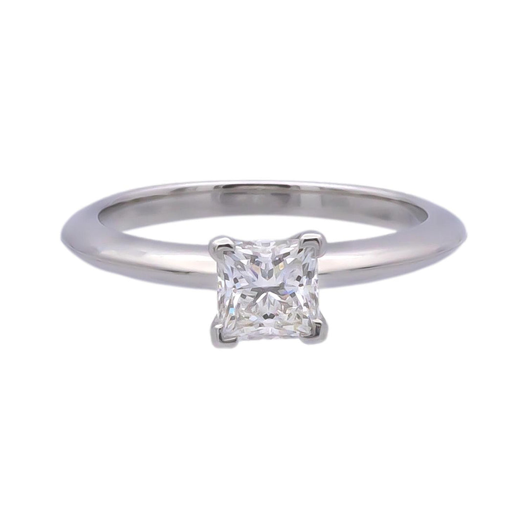 Tiffany & Co. Platinum Diamond Princess Cut Engagement Ring .67ct GVS2