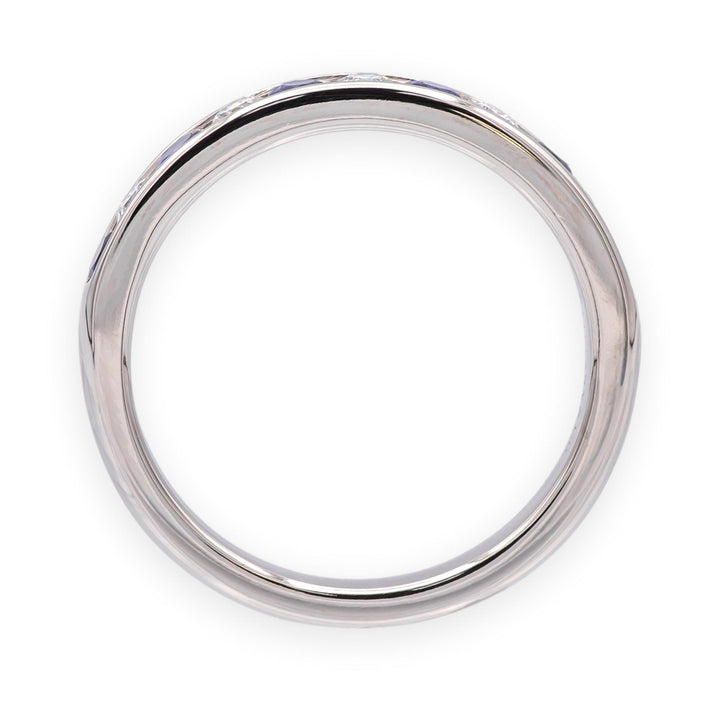 Tiffany & Co Platinum Channel-set Half Circle Diamond Sapphire Band Ring