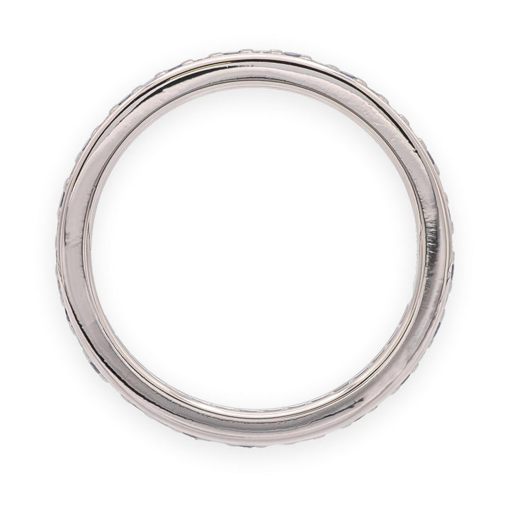 Tiffany & Co Platinum Full Circle Diamond & Sapphire Band Ring 0.23 CTW Sz 6.75