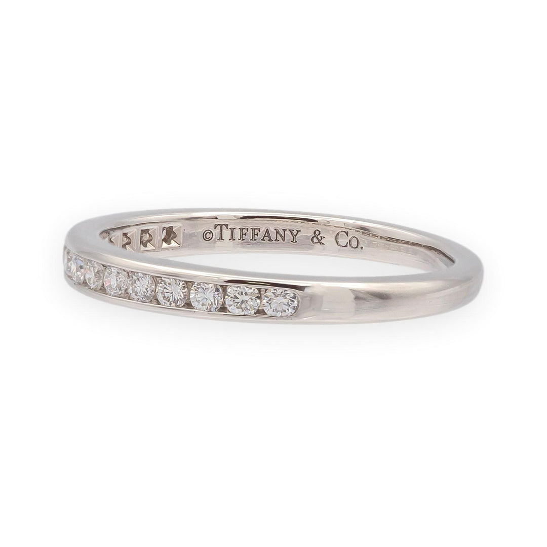 Tiffany & Co. Platinum 2.5mm Half Circle Diamond Eternity Band Ring .21ct