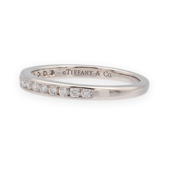 Tiffany & Co. Platinum 2.5mm Half Circle Diamond Eternity Band Ring .21ct