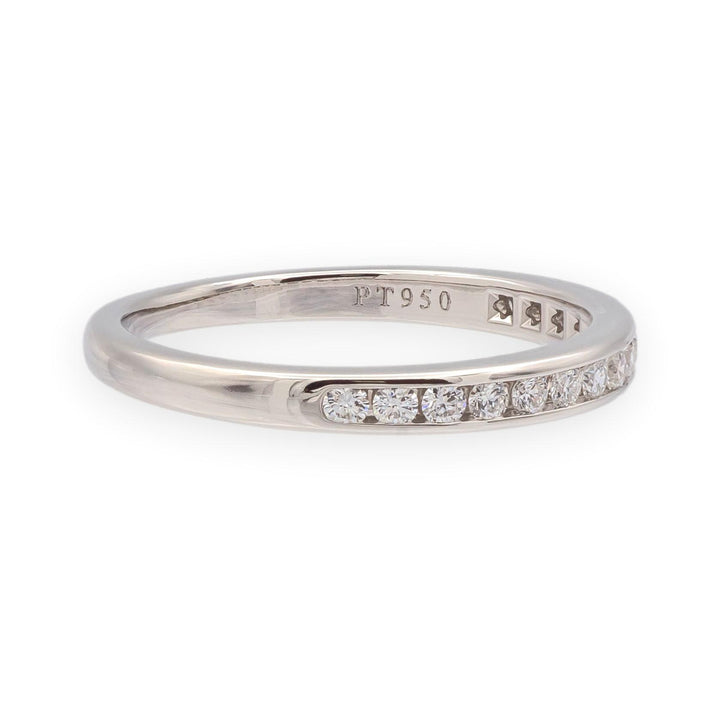 Tiffany & Co. Platinum 2.5mm Half Circle Diamond Eternity Band Ring .21ct