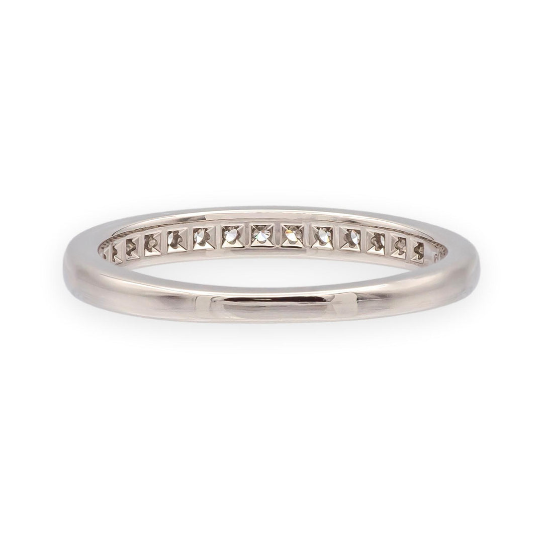 Tiffany & Co. Platinum 2.5mm Half Circle Diamond Eternity Band Ring .21ct