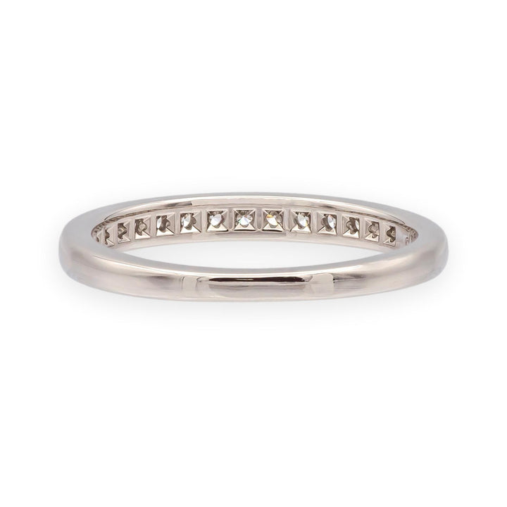 Tiffany & Co. Platinum 2.5mm Half Circle Diamond Eternity Band Ring .21ct