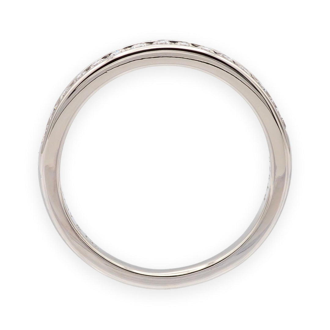 Tiffany & Co. Platinum 2.5mm Half Circle Diamond Eternity Band Ring .21ct