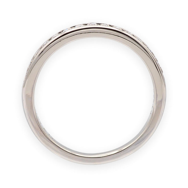 Tiffany & Co. Platinum 2.5mm Half Circle Diamond Eternity Band Ring .21ct
