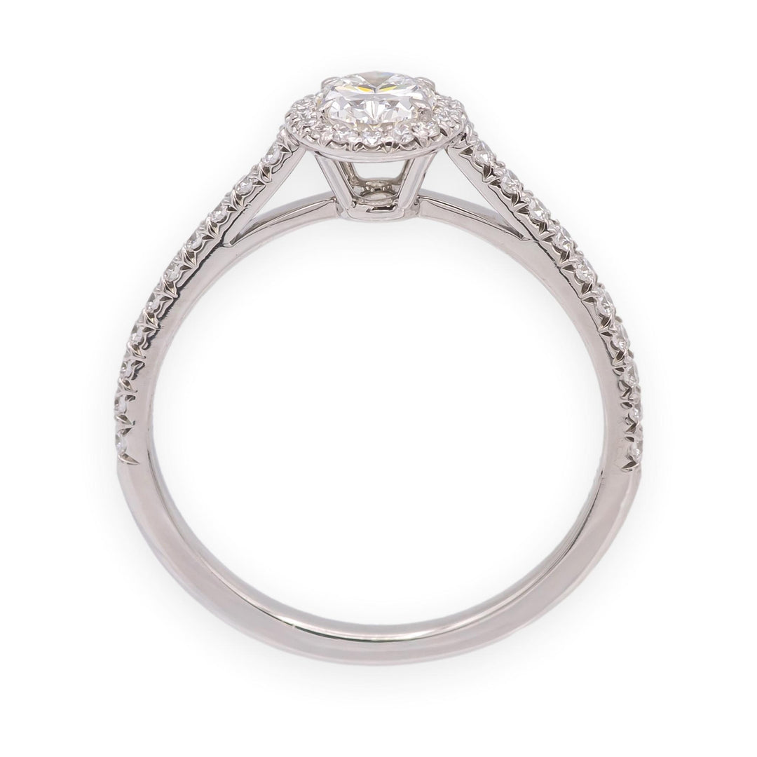 Tiffany & Co Platinum Soleste 0.50 Ct. Center Oval Diamond Engagement Ring G VS1