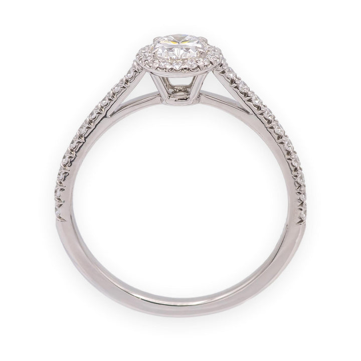 Tiffany & Co Platinum Soleste 0.50 Ct. Center Oval Diamond Engagement Ring G VS1