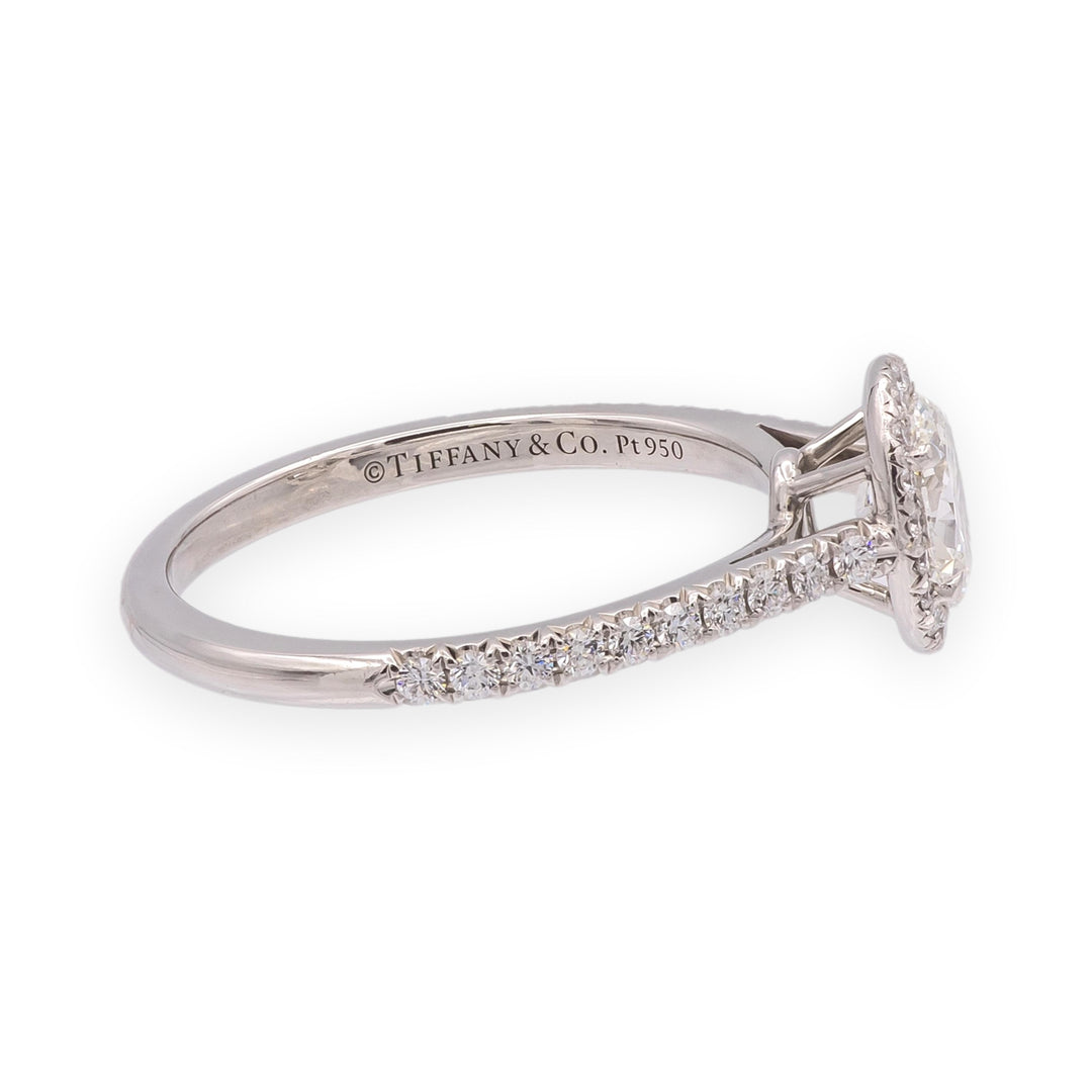 Tiffany & Co Platinum Soleste 0.50 Ct. Center Oval Diamond Engagement Ring G VS1