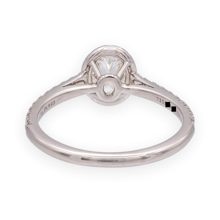 Tiffany & Co Platinum Soleste 0.50 Ct. Center Oval Diamond Engagement Ring G VS1