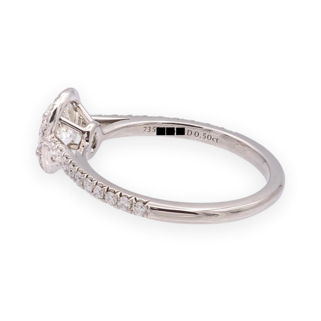 Tiffany & Co Platinum Soleste 0.50 Ct. Center Oval Diamond Engagement Ring G VS1