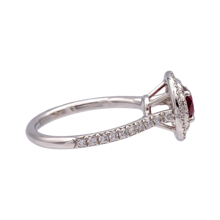 Tiffany & Co Platinum Soleste Round Ruby and Diamond Ring