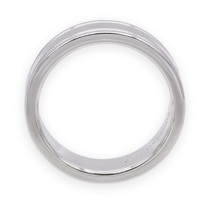 Tiffany & Co Platinum Together Double Milgrain Wedding Band 6 mm Size 7.5