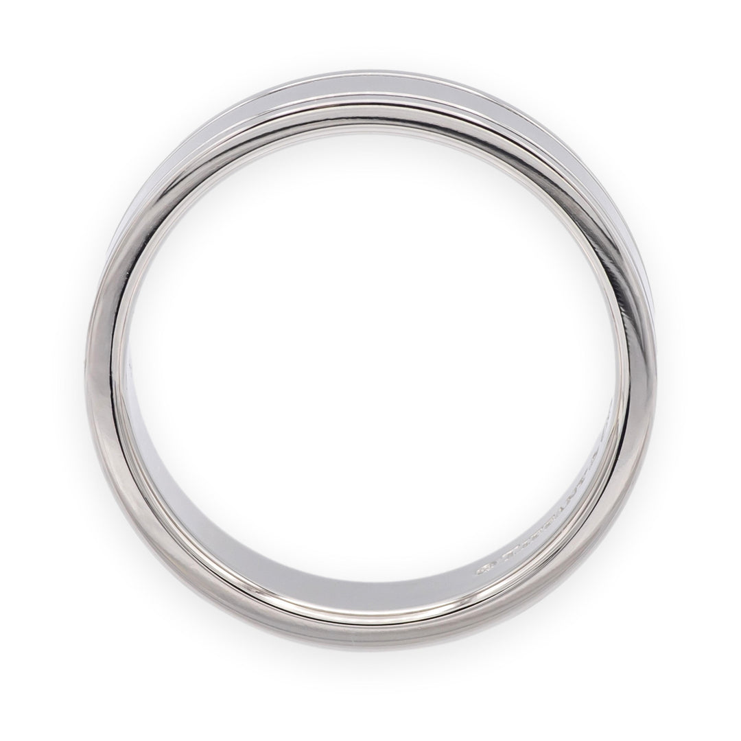 Tiffany & Co Platinum Men's Together Double Milgrain Wedding Band 6 mm Size 9.5