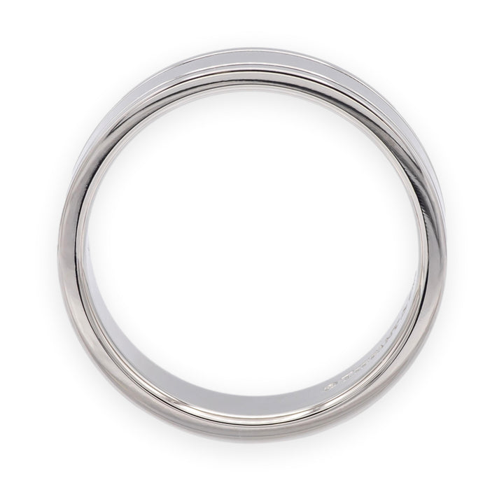 Tiffany & Co Platinum Mens Together Double Milgrain Wedding Band 6 mm Size 11.25