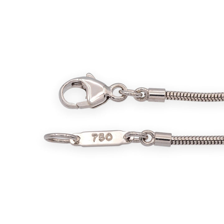 Tiffany & Co Vintage 18K White Gold Feather Pendant 20" Snake Chain Necklace