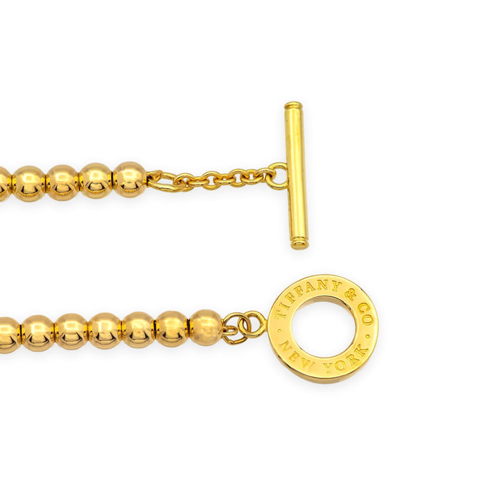 Tiffany & Co. Vintage 18K Yellow Gold Toggle Bead Bracelet 7" – 8.5"