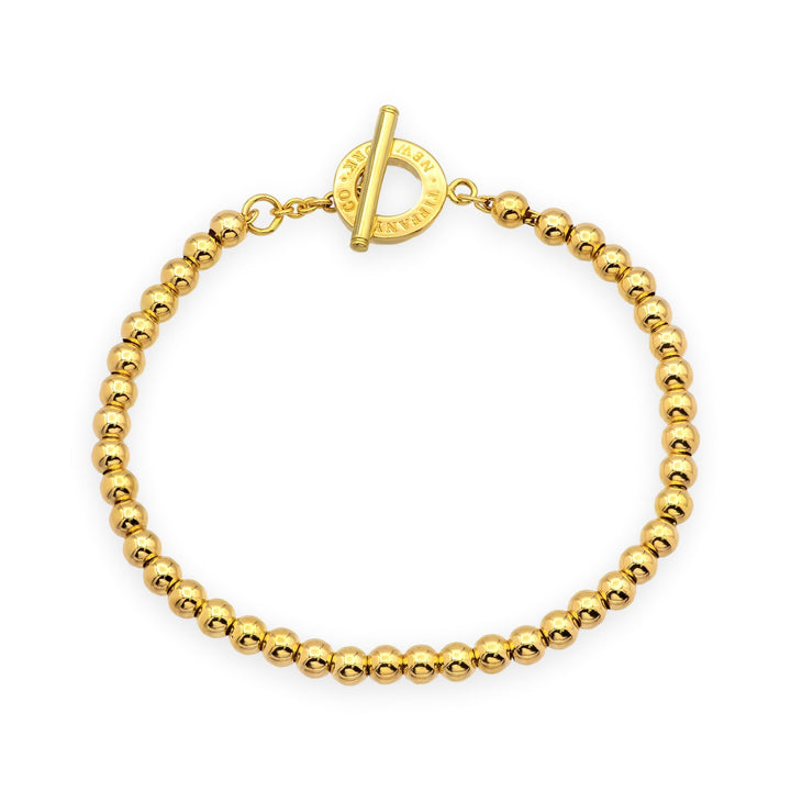 Tiffany & Co. Vintage 18K Yellow Gold Toggle Bead Bracelet 7" – 8.5"