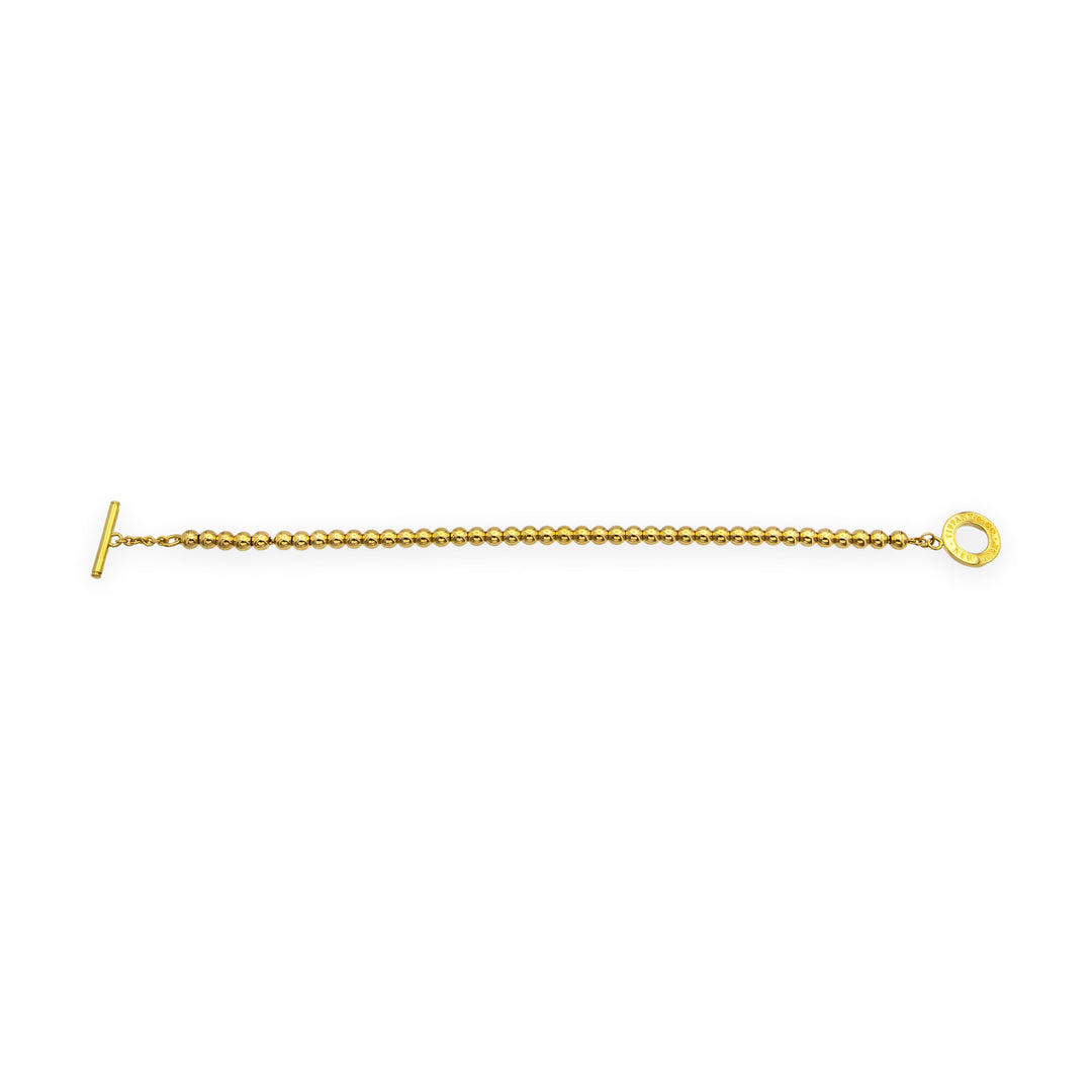 Tiffany & Co. Vintage 18K Yellow Gold Toggle Bead Bracelet 7" – 8.5"