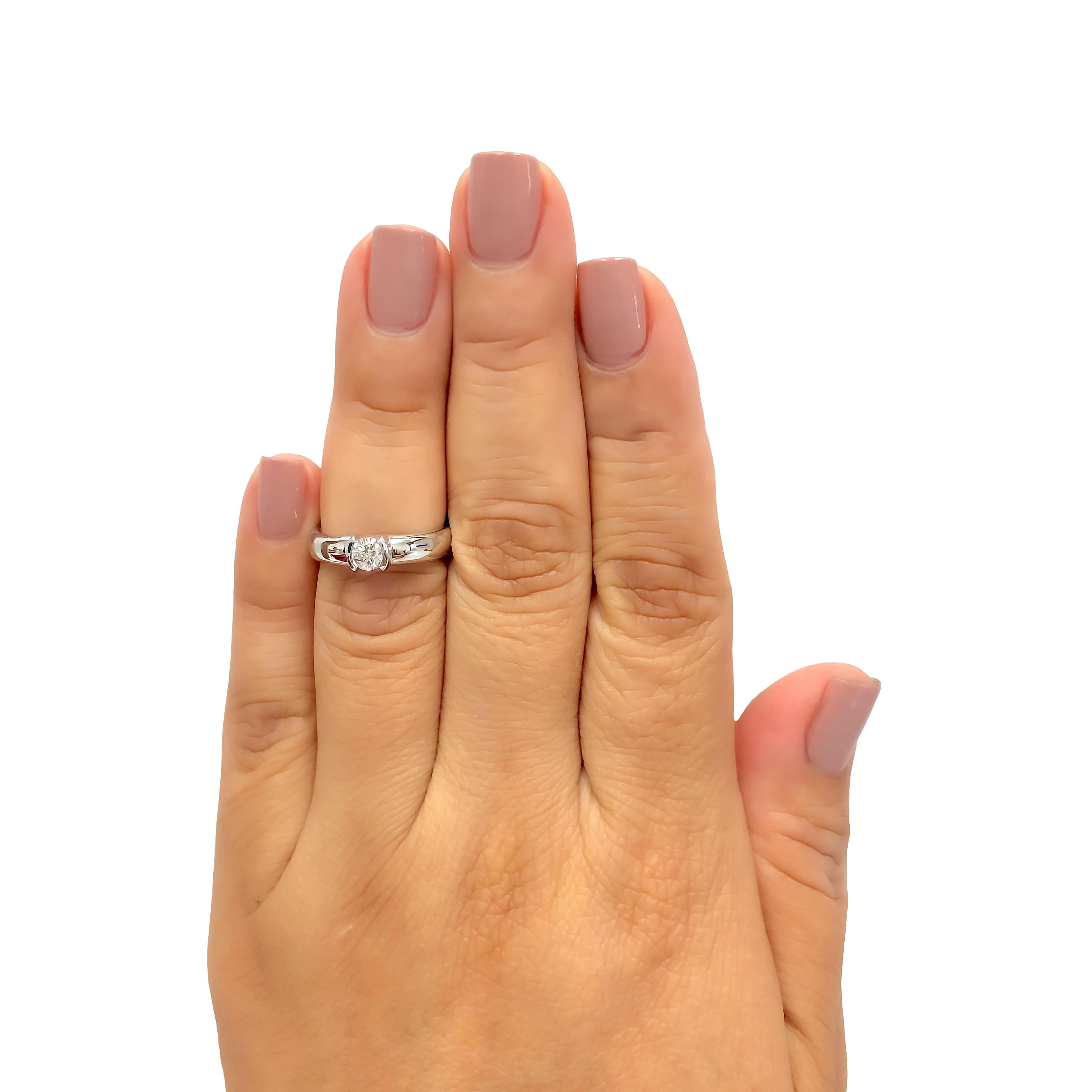 Tiffany and Co. Etoile Platinum Round Diamond Engagement Ring .29ct The Diamond Oak