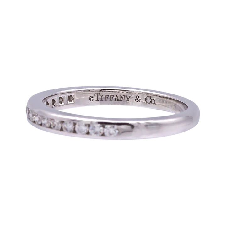 Tiffany and Co. Platinum Half Circle Wedding Band Ring 0.17 cts 2 mm