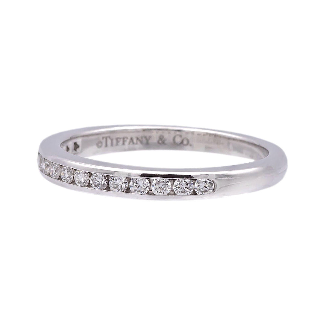 Tiffany and Co. Platinum Half Circle Wedding Band Ring 0.17 cts 2 mm