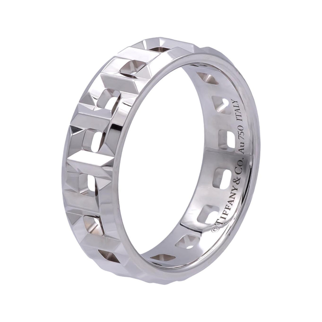 Tiffany True Wide Band Ring in 18K White Gold – Size