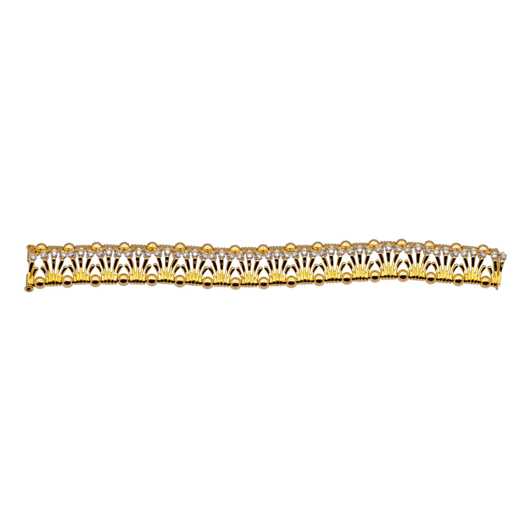 Tiffany & Co. Jean Schlumberger Hands Diamond Bracelet / 18K Y Gold and Platinum