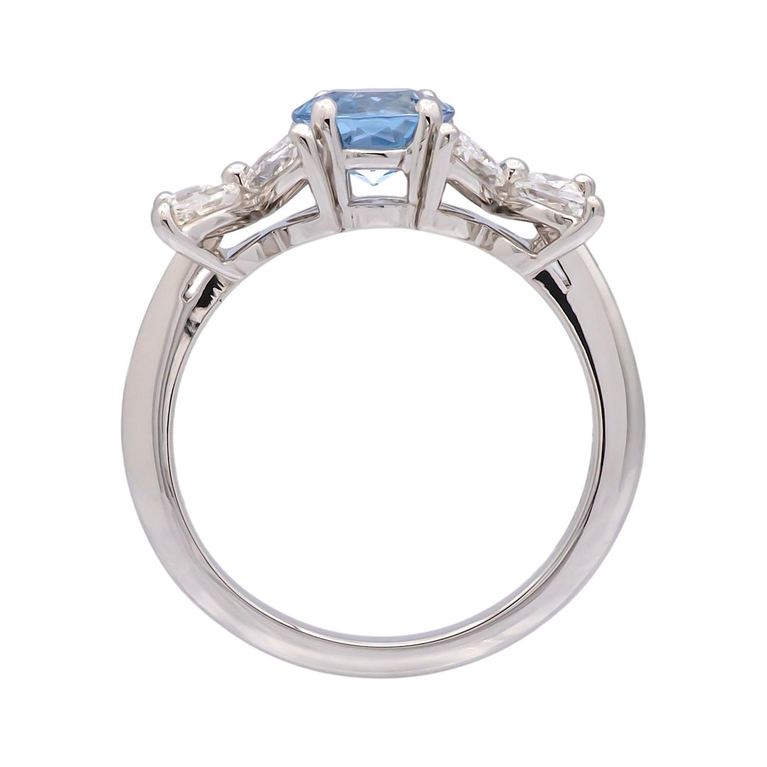 Tiffany & Co. Victoria Ring Platinum 2 ct total Aquamarine & Marquise Diamonds