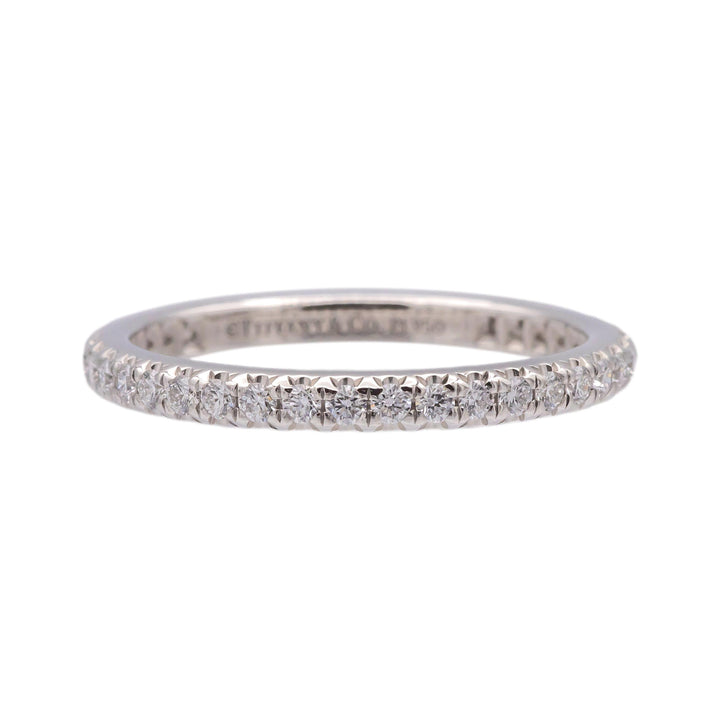 Tiffany & Co. Platinum Soleste Full Circle Round Diamond Band Size 4.5