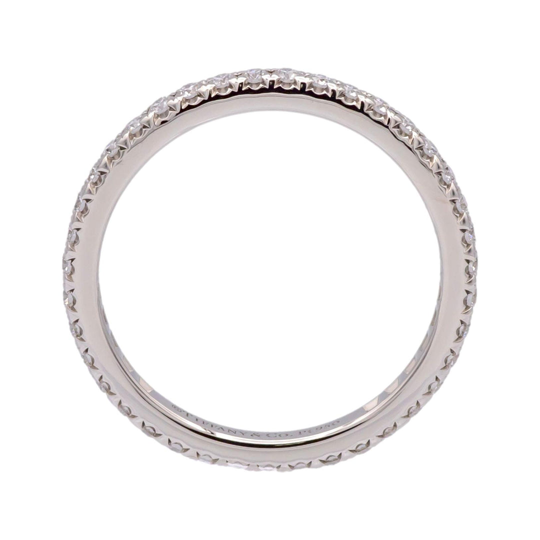 Tiffany & Co. Platinum Soleste Full Circle Round Diamond Band Size 4.5