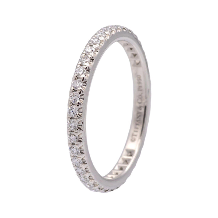 Tiffany & Co. Platinum Soleste Full Circle Round Diamond Band Size 4.5