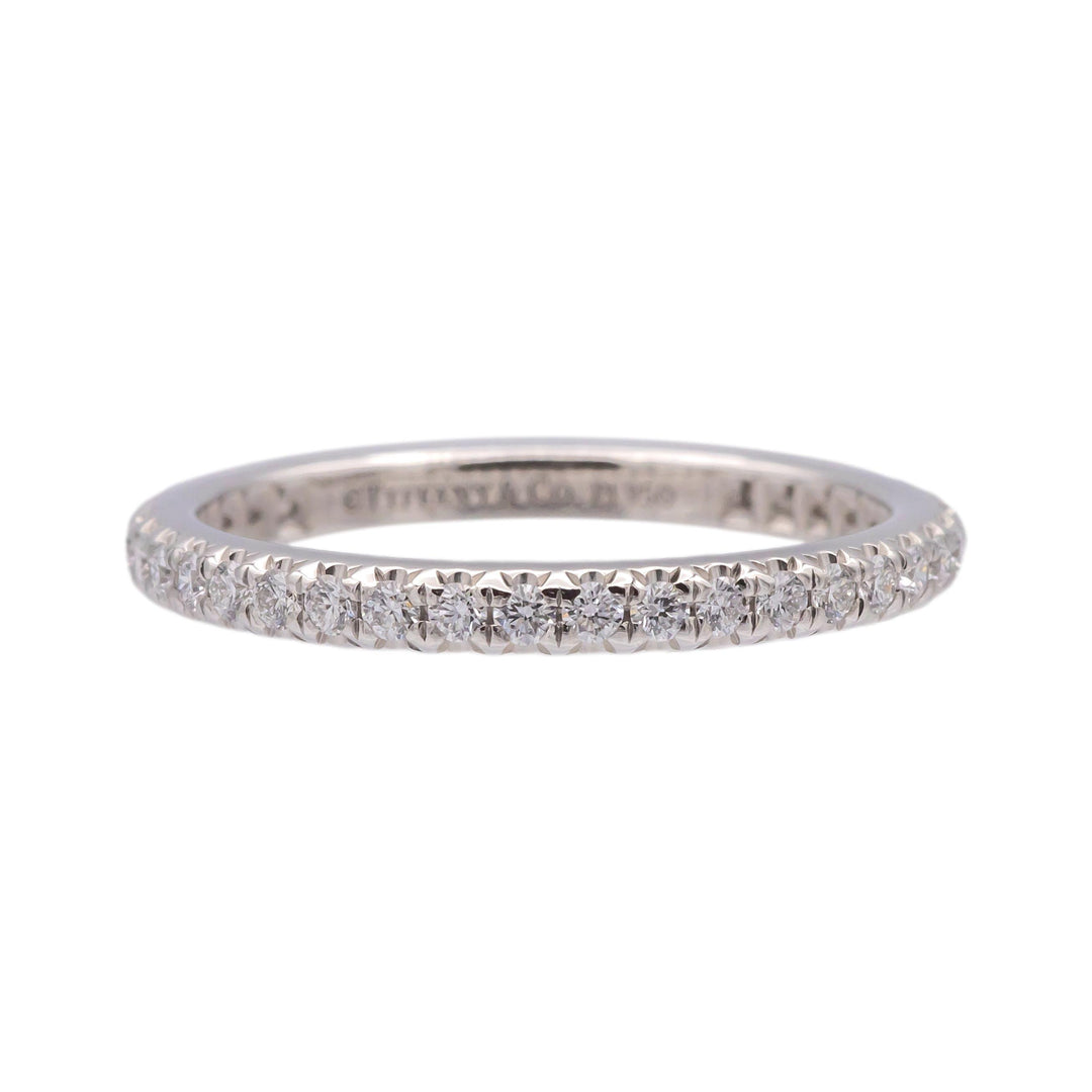 Tiffany and Co. Platinum Soleste Full Circle Round Diamond Band Size 5