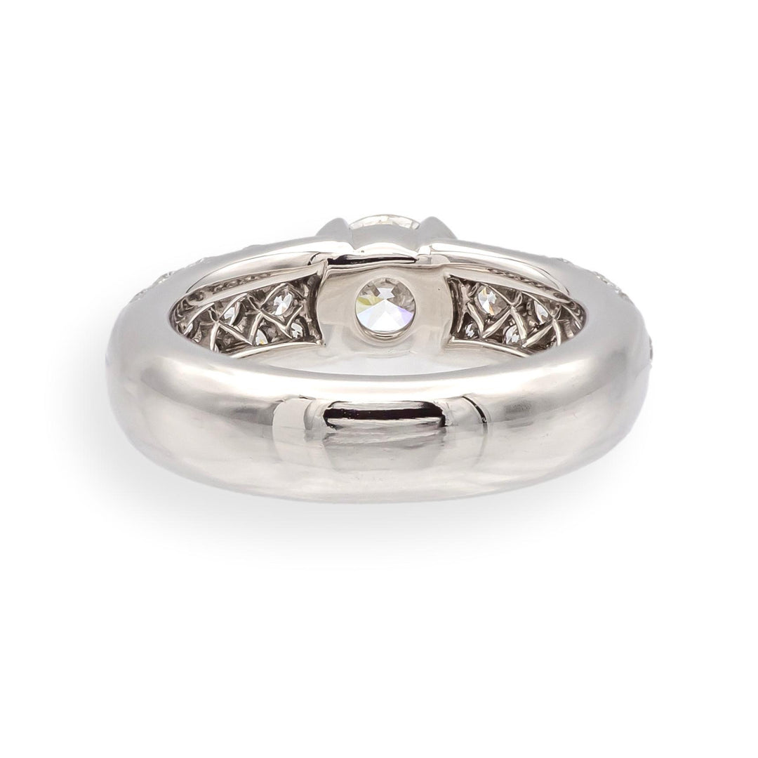 Tiffany & Co. Etoile Platinum 1.26 Cts Total Round Pave Diamond Engagement Ring
