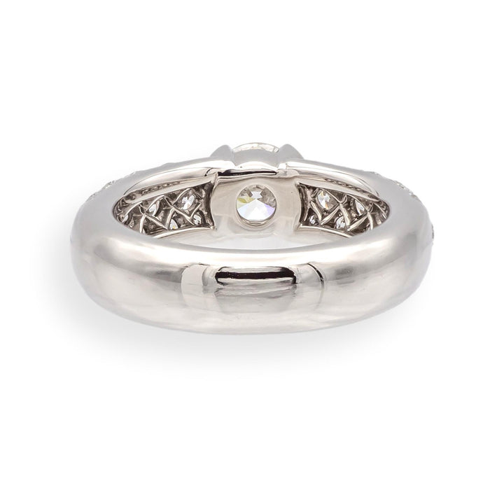 Tiffany & Co. Etoile Platinum 1.26 Cts Total Round Pave Diamond Engagement Ring