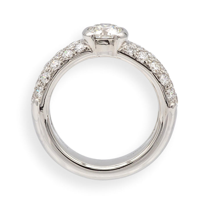 Tiffany & Co. Etoile Platinum 1.26 Cts Total Round Pave Diamond Engagement Ring