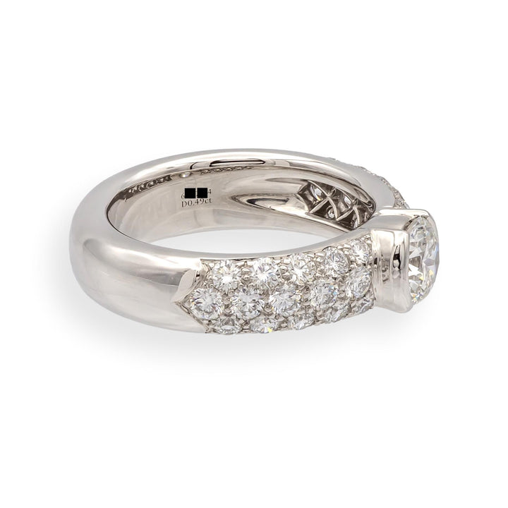 Tiffany & Co. Etoile Platinum 1.26 Cts Total Round Pave Diamond Engagement Ring