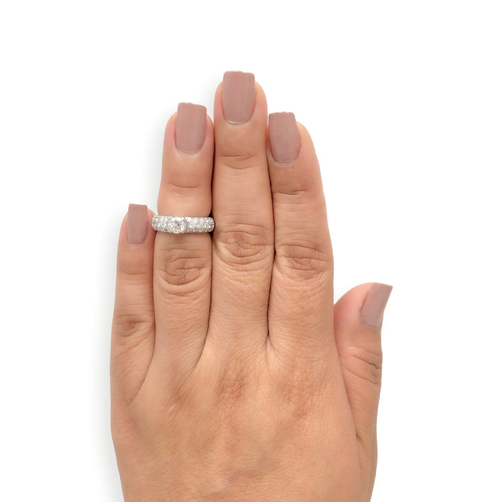 Tiffany & Co. Etoile Platinum 1.26 Cts Total Round Pave Diamond Engagement Ring