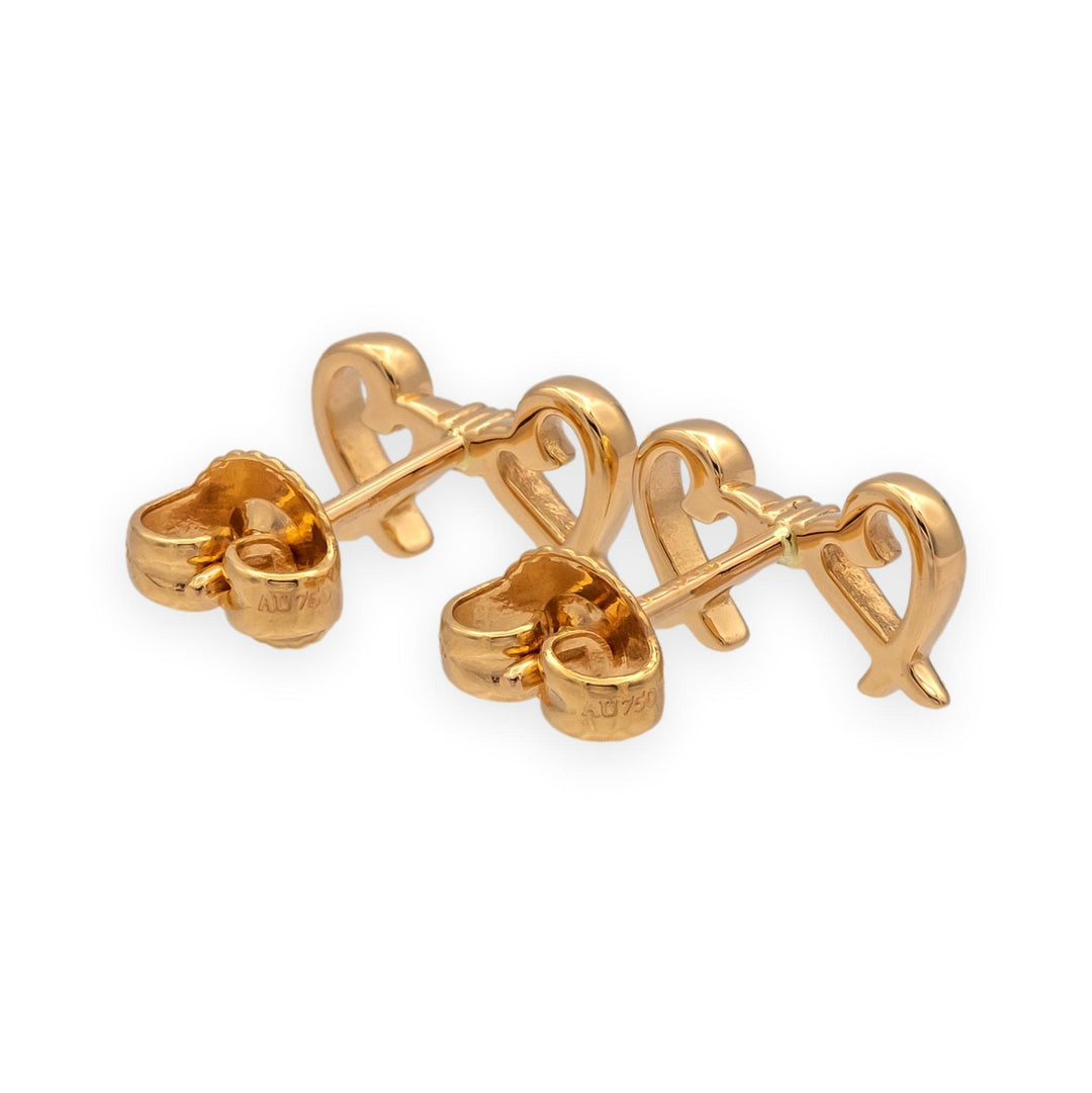 Tiffany and Co. Paloma Picasso Double Loving Heart Studs Earrings With Diamond